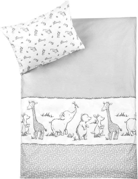 Unyqoos® Hoogwaardig beddengoed met safarimotief voor baby- en kinderbedden