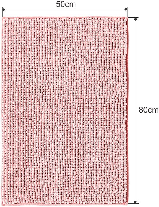 Unyqoos® Zachte Chenille Antislip Badmat voor Badkamer en Douche, Roze, 50 x 80 cm