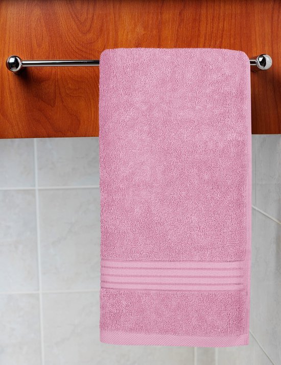 550x715-22.jpg Unyqoos ® Zachte en Absorberende Handdoekenset van 100% Katoen voor Optimale Luxe, Set van 6, Roze