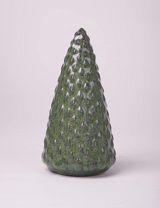 Unyqoos® Set van drie moderne keramische dennenboom sculpturen voor sfeervolle kerstdecoratie