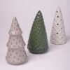 Unyqoos® Set van drie moderne keramische dennenboom sculpturen voor sfeervolle kerstdecoratie