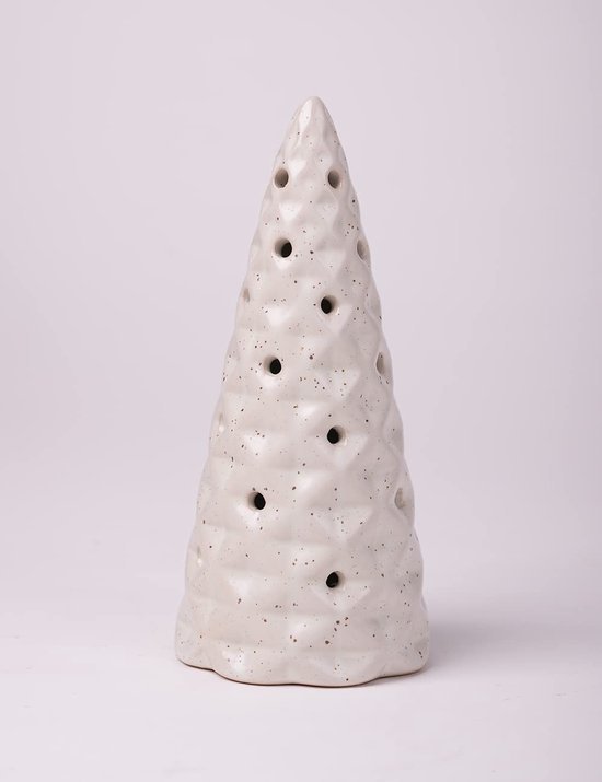 Unyqoos® Set van drie moderne keramische dennenboom sculpturen voor sfeervolle kerstdecoratie