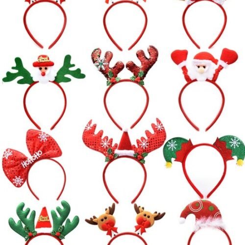 Unyqoos® Feestelijke haaraccessoires voor kerst met rendiergewei en kerstman designs