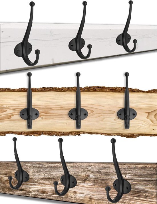 550x715-44.jpg Unyqoos® Set van drie stijlvolle zwarte ijzeren wandhaken voor veelzijdige organisatie