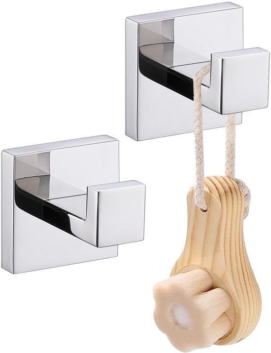 Unyqoos® Roestvrijstalen wandhaken set voor badkamer en keuken met stijlvol ontwerp