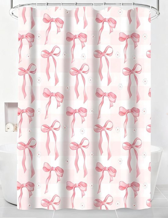 550x715-8.jpg Unyqoos® Waterdichte polyester 180X180 douchegordijnset met ringen voor bad en douche