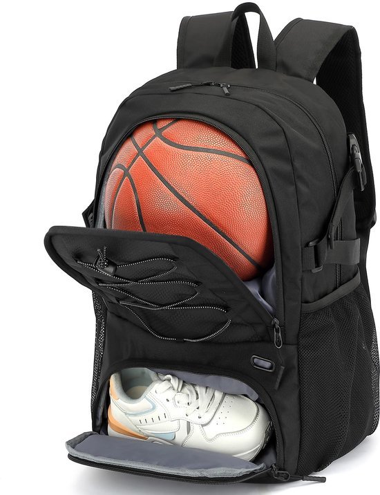 Unyqoos® Ruime en veelzijdige sportrugzak met bal- en schoenenvak voor heren