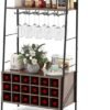 550x716-6.jpg Unyqoos® Vrijstaand wijnrek voor 18 flessen met glazenhouders en planken