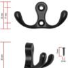 550x716-7.jpg Unyqoos® Set van vijf zwarte dubbele haken voor stijlvolle wandmontage