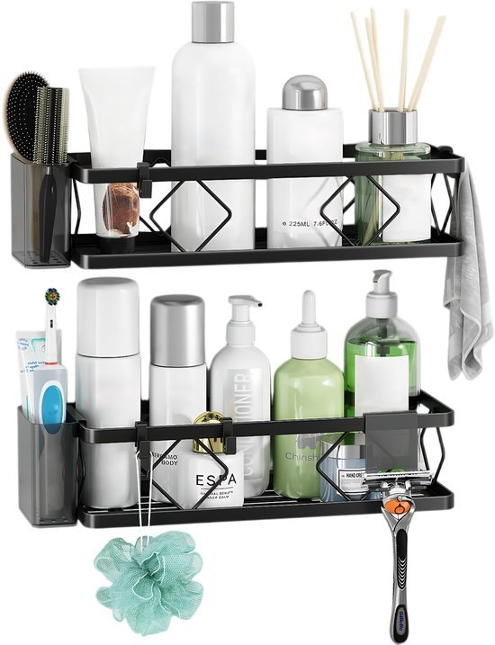 Unyqoos® Stijlvolle douche-organizer met zelfklevende montage en praktische opbergruimte