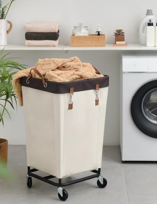 Unyqoos ® Veelzijdige Grote Wasmand met Wielen voor Eenvoudige Opslag en Organisatie