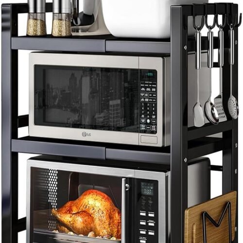 550x717-9.jpg Unyqoos® Uitbreidbaar Keukenrek met Verstelbare Hoogte en 5 Haken voor Optimale Organisatie