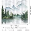 Unyqoos® Schimmelwerend Douchegordijn met Mistig Bosontwerp, Waterdicht, 180 x 180 cm, Inclusief 12 Haken