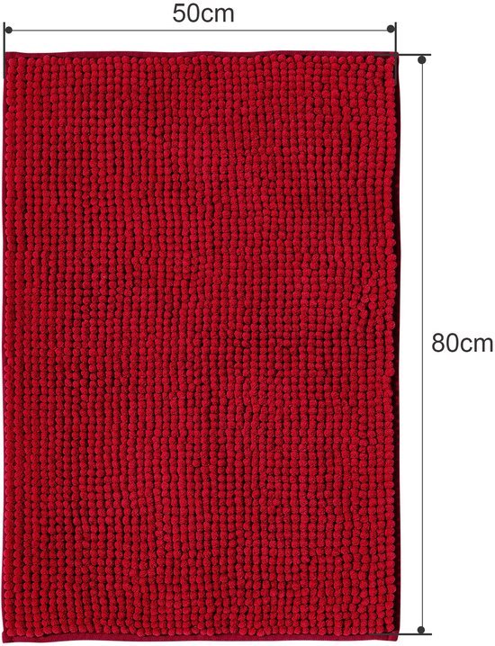 Unyqoos® Zachte Antislip Badmat, Combineerbaar als Badkamertapijt en Douchemat in Stijlvol Rood