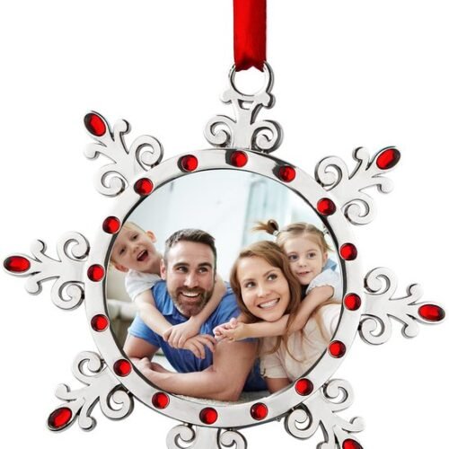 550x718-22.jpg Unyqoos® Sneeuwvlok Kerstfoto-ornament voor Persoonlijke Boomdecoratie met Rode Edelstenen