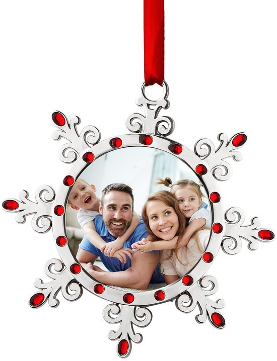 550x718-22.jpg Unyqoos® Sneeuwvlok Kerstfoto-ornament voor Persoonlijke Boomdecoratie met Rode Edelstenen