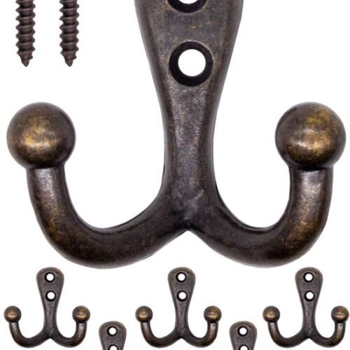 550x718-27.jpg Unyqoos® Set van vijf vintage dubbele haken voor stijlvolle organisatie in huis