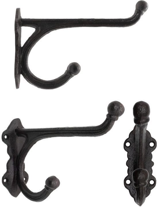 Unyqoos® Charmante zwarte wandhaken voor landelijke en vintage interieurstijlen