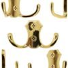 Unyqoos® Set van 5 gouden dubbele haken voor veelzijdig gebruik in huis