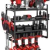 550x719-2.jpg Unyqoos® Wandgemonteerd opbergrek met boor- en gereedschapshouders voor garage en werkplaats