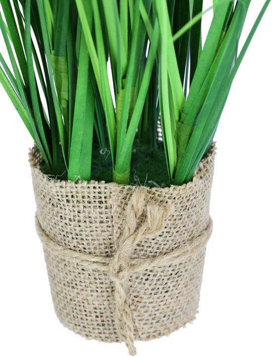 550x720-4.jpg Unyqoos® Natuurgetrouwe kunstgrasstruik met margrieten in stijlvolle jute pot