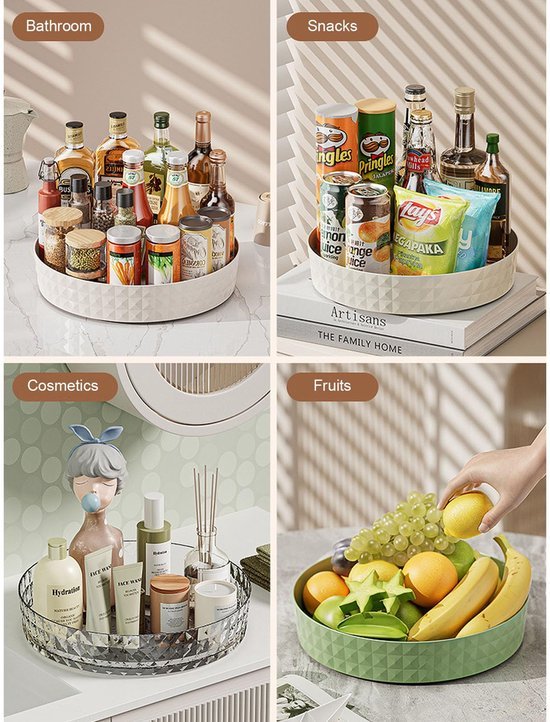 Unyqoos® Wit 360 Graden Draaibaar Keukenrek voor Kruiden en Meer