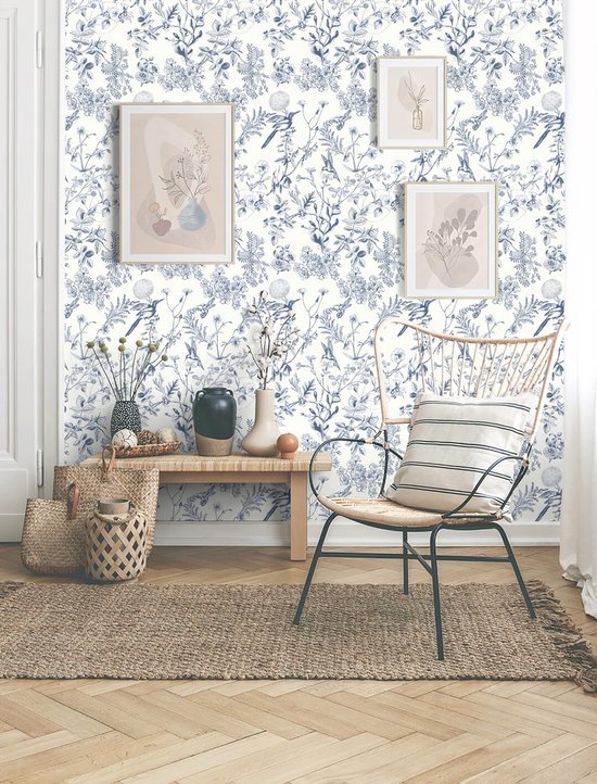 Unyqoos® Decoratief zelfklevend vinyl behang met bloemen en vogels voor huisdecoratie