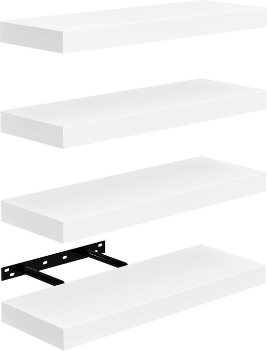 550x722-7.jpg Unyqoos® Set van vier witte MDF zwevende wandplanken voor diverse interieurstijlen