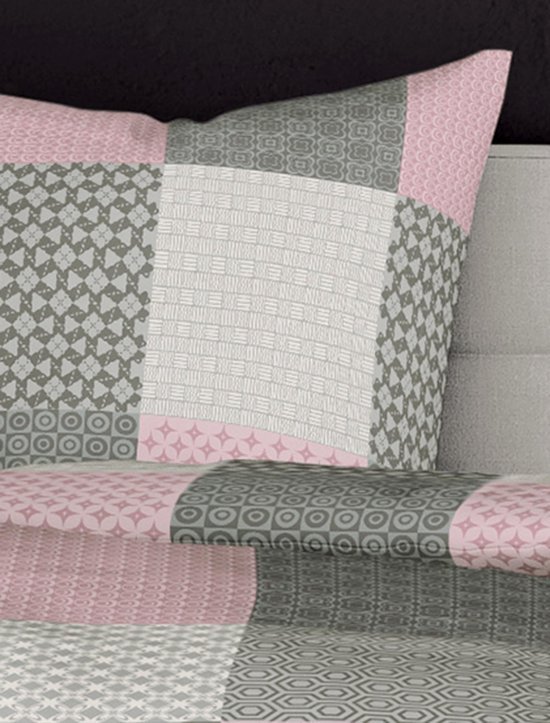 550x723-12.jpg Unyqoos® Roze flanel beddengoed set van katoen met ritssluiting en kussensloop