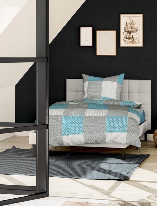 Unyqoos® Ademend Turquoise Beddengoed van Katoen met Verborgen Ritssluiting