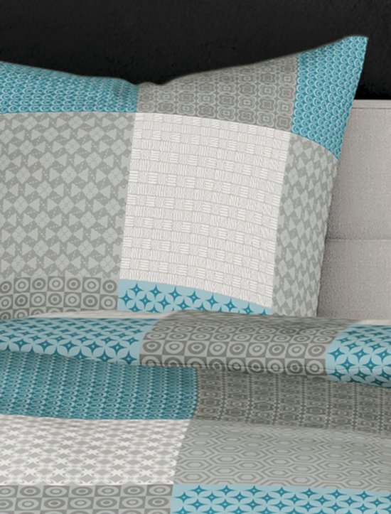 Unyqoos® Ademend Turquoise Beddengoed van Katoen met Verborgen Ritssluiting