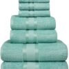 Unyqoos® Uitgebreide 8-delige Handdoekenset van Hoogwaardige Kwaliteit voor Optimale Absorptie en Zacht Comfort