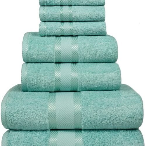 550x724-3.jpg Unyqoos® Uitgebreide 8-delige Handdoekenset van Hoogwaardige Kwaliteit voor Optimale Absorptie en Zacht Comfort