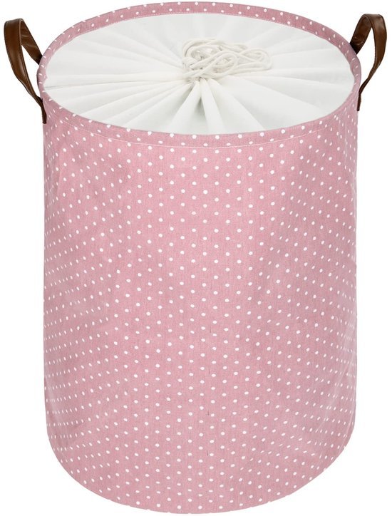 Unyqoos® Stijlvolle Opvouwbare Ronde Wasmand met Trekkoordsluiting voor Diverse Opslagbehoeften