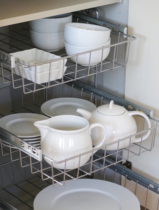 Unyqoos® Uitschuifbaar mandensysteem met drie lagen voor kasten van 40 cm breed