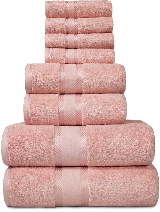 Unyqoos® Zachte en Absorberende 8-delige Handdoekenset van Luxe Katoen voor Badkamer en Spa