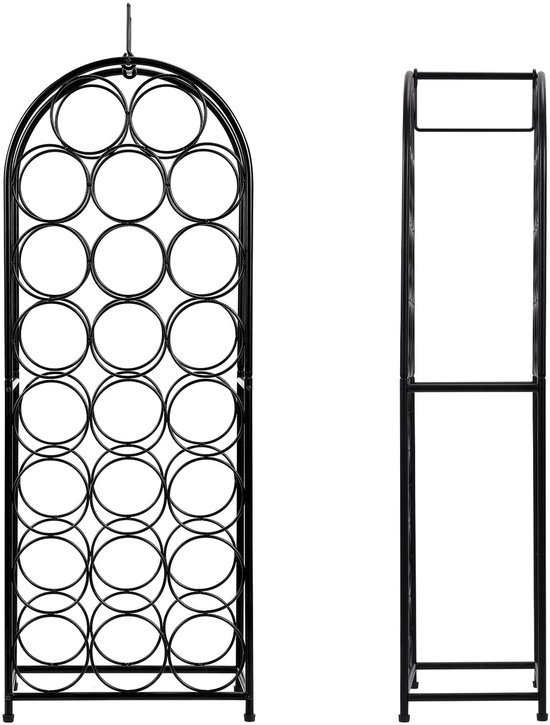 550x725-13.jpg Unyqoos® Vrijstaand metalen wijnrek voor 23 flessen ideaal voor keuken of bar