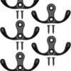 550x725-14.jpg Unyqoos® Set van vijf zwarte dubbele haken voor stijlvolle wandmontage