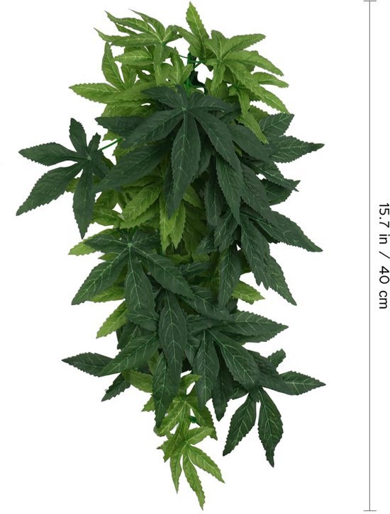Unyqoos® Decoratieve kunstwaterplant van 40 cm voor aquarium en interieur, groente, 40 cm