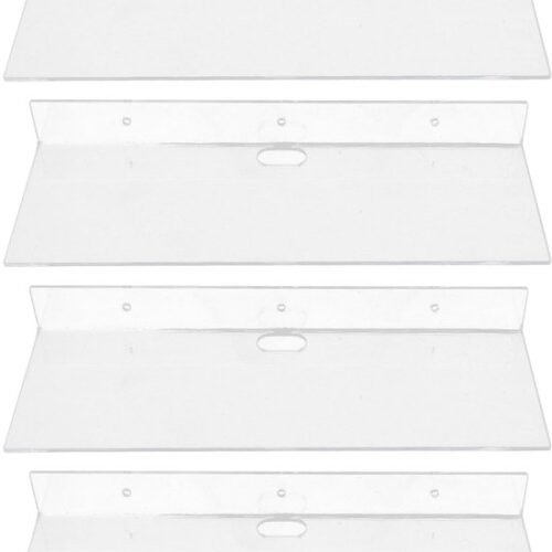 Unyqoos® Set van vier transparante acryl zwevende planken voor stijlvolle wandopslag
