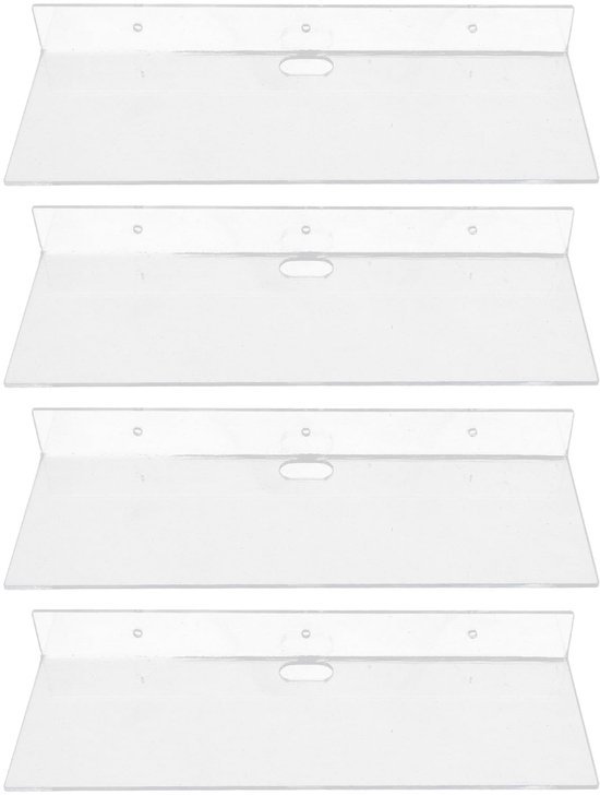550x728-3.jpg Unyqoos® Set van vier transparante acryl zwevende planken voor stijlvolle wandopslag