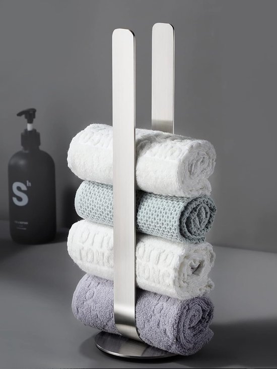 Unyqoos ® Vrijstaande Handdoekhouder van Roestvrij Staal voor Moderne Badkamerinrichting