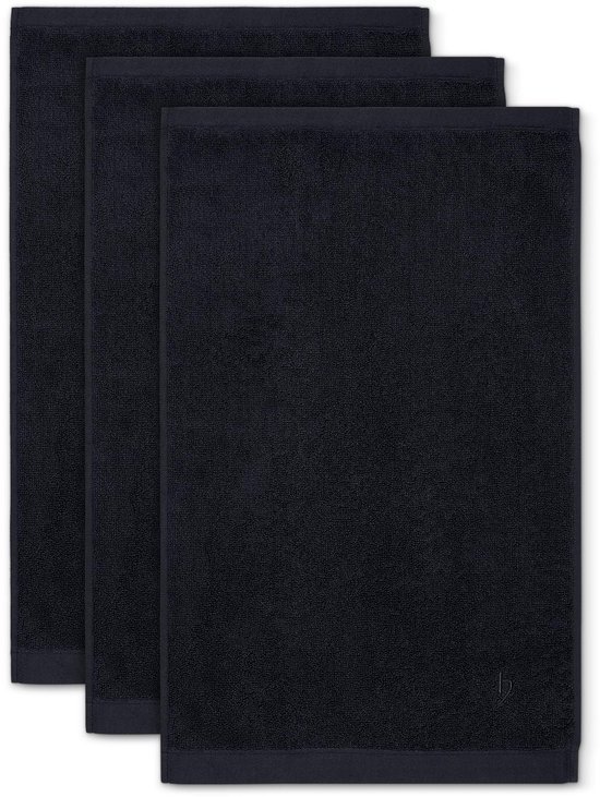 Unyqoos® Zwarte Luxe Gastendoekjes Set van 3 Stuks - 100% Katoen - 30x50 cm