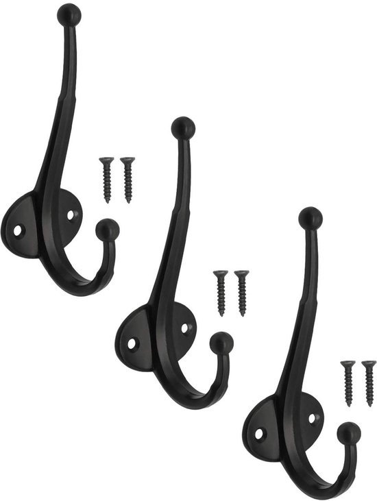 550x731-12.jpg Unyqoos® Set van drie stijlvolle zwarte ijzeren wandhaken voor veelzijdige organisatie