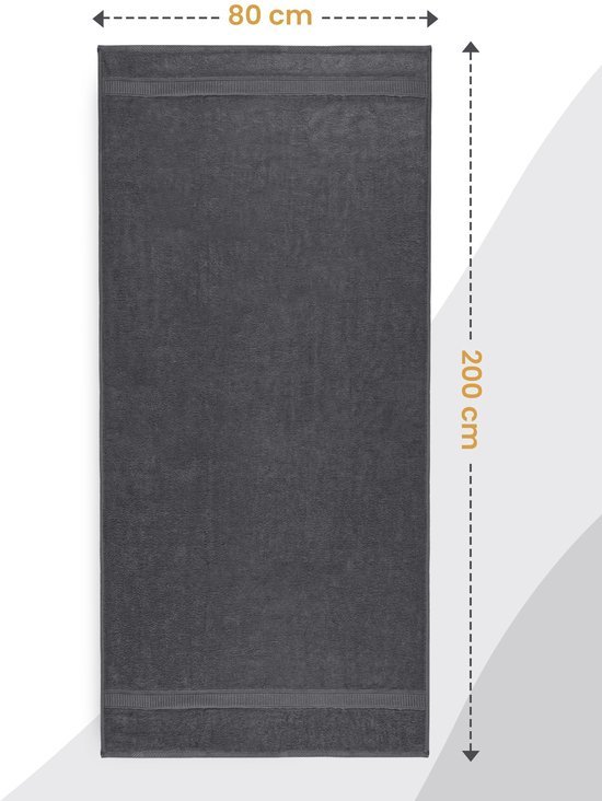 Unyqoos® Set van Luxe Grote Saunahanddoeken van 100% Katoen met Ophanglus - Extra Absorberend en Zacht, Grijs
