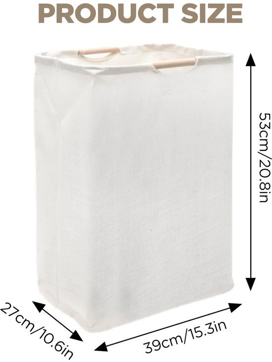 550x732-15.jpg Unyqoos® Opvouwbare Wastas van 60L met Houten Handvatten voor Badkamer en Huishoudelijke Opslag