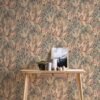 Unyqoos® Hoogwaardig bloemenbehang met palmbladmotief in warme kleuren voor woonkamer, geel-roud-groente-bruin