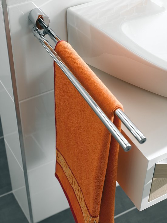 550x733-119.jpg Unyqoos® Wandgemonteerde draaibare handdoekhouder met twee armen voor badkamer