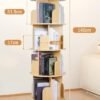 Unyqoos® Buitengewoon Praktisch 360° Draaibaar Boekenrek met Vier Niveau's en Vier Stevige Poten in Natuurlijke Kleur