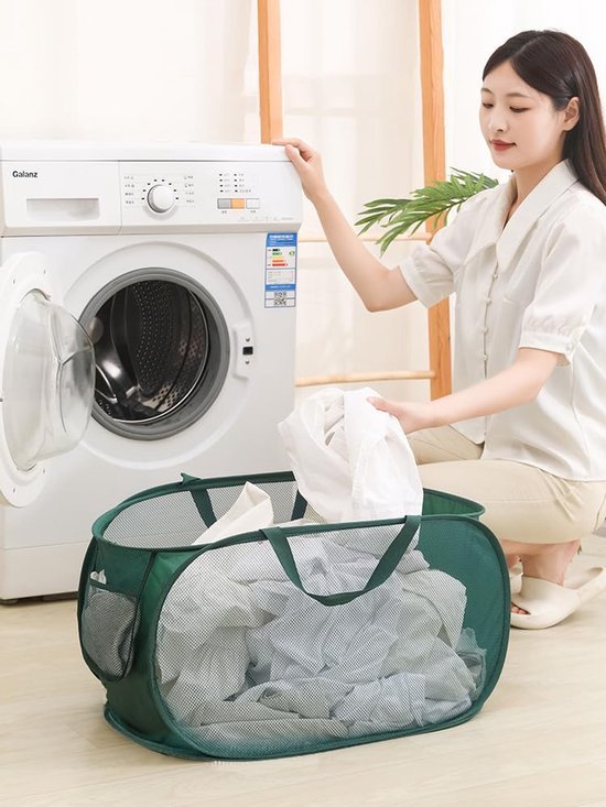 Unyqoos® Handige Opvouwbare Wasmand Set voor Reizen en Dagelijks Gebruik - Groen, 2 Stuks